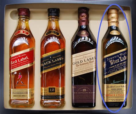 Blue lable. Johnnie Walker Blue Label comes from hand-selecting rare Scotch Whiskies with a remarkable depth of flavor. Only one in 10,000 casks make the cut. Best served neat, along with an ice-cold water to enhance its powerful character. Analytical Data. Alcohol ABV. 60 - 60.7%. Production Attributes. 