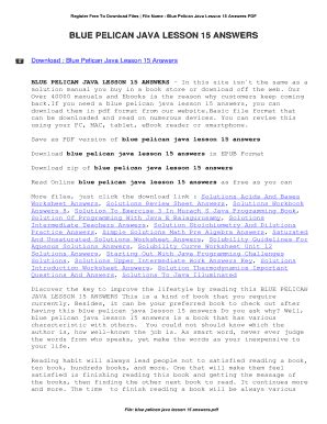 Blue pelican java textbook answer key lesson 15. - Méthodes de réflexion et techniques d'expression.