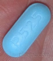 Blue pill p525. Enter the imprint code that appears on the pill. Example: L484; Select the the pill color (optional). Select the shape (optional). Alternatively, search by drug name or NDC code using the fields above. Tip: Search for the imprint first, then refine by color and/or shape if you have too many results. 