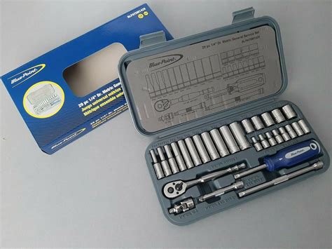 item 8 155 pc Combination Drive SAE/ Metric General Service Set (Blue-Point) BLPGSSC155 155 pc Combination Drive SAE/ Metric General Service Set (Blue-Point) BLPGSSC155. $524.99. Best Selling in Socket Wrenches. See all. ... Milwaukee SHOCKWAVE Impact Duty 1/2 in Drive SAE and Metric 6 Point Socket Set - 29 Piece …. Blue point socket sets