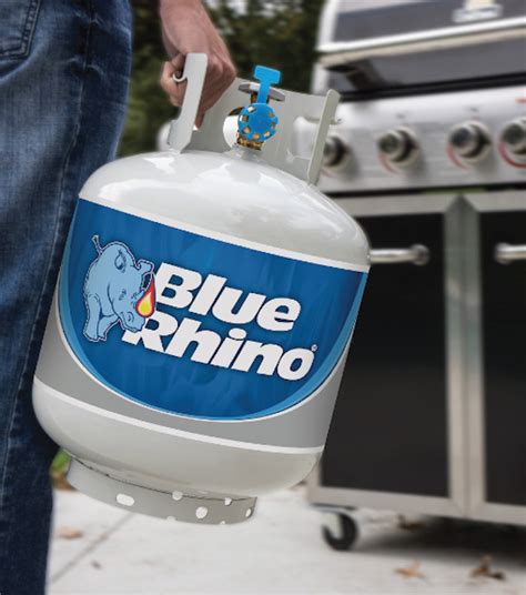 Product details Need propane for your grill, griddle, fire pit, patio heater, griddle, or fryer, but don’t have an empty tank to exchange? Get a cleaned, inspected, and ready-to-grill Blue Rhino at Walmart. Need propane? Get a fresh, cleaned, and inspected Blue Rhino at Walmart. No exchange tank needed. . 