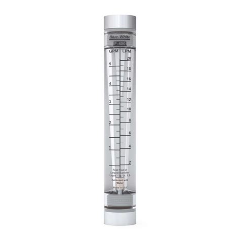 Blue white flow meter.  The strong, corrosion-resistant internal components, and everla...