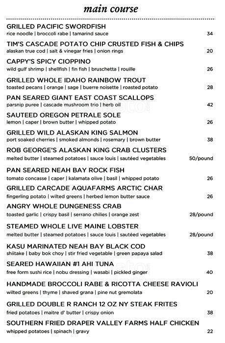 Blueacre Seafood - Menu - Seattle - Yelp