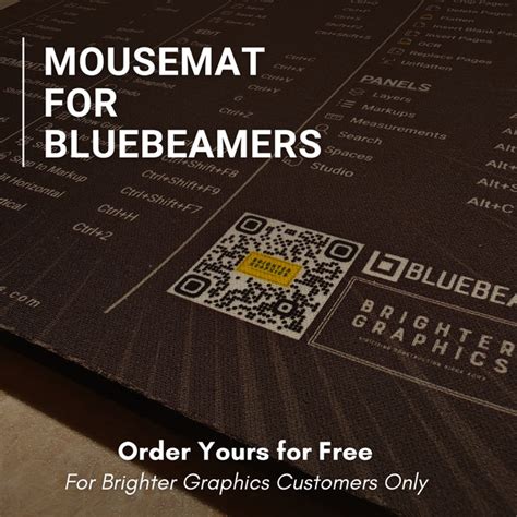 Bluebeam cheat sheet mouse pad.  Designed specifically for Bluebeam users, it's the perfect des...