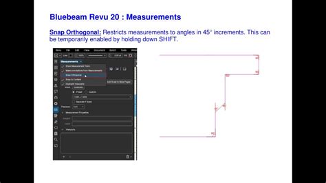 Bluebeam ortho lock.  MeasurementsSnap Orthogonal : Restricts measurements to a...