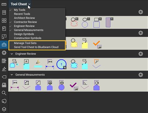 Bluebeam tool chest shortcut.  In the Keyboard Shortcuts dialog, select the tool or ...