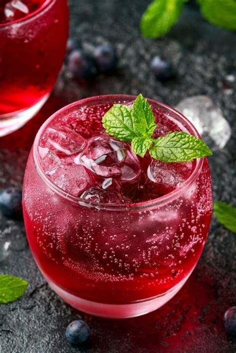 Blueberry cocktails. You can also add a sweetener, such as simple syrup, to taste. To make the drink, combine the champagne, vodka, and blueberry juice in a shaker filled with ice. Shake well and pour into glasses. If desired, add a sweetener to each glass. Serve immediately. 