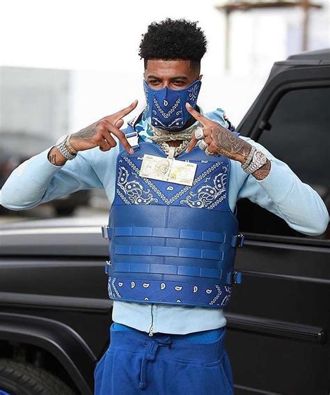 Blueface takes a selfie while performing at the Goth