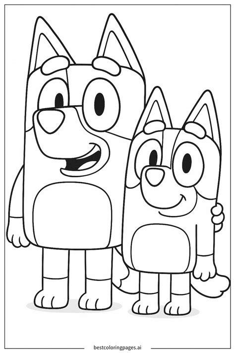 Bluey And Bingo Coloring Shee