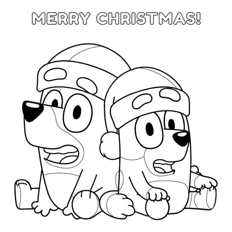 Bluey Christmas Coloring Pages Printable