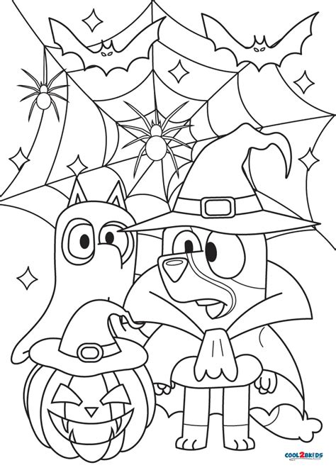 Bluey Halloween Coloring Pages Printable