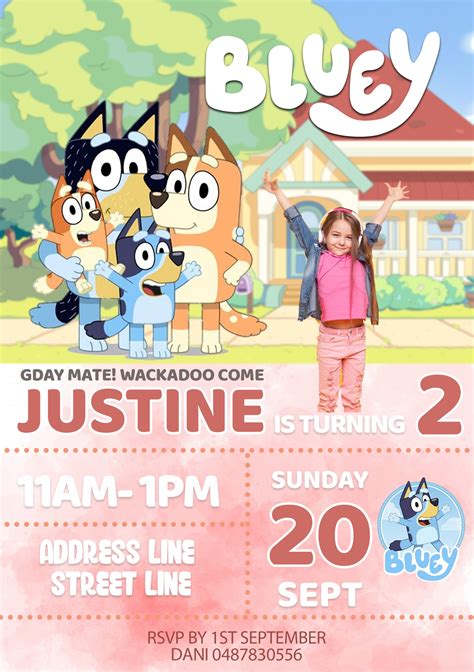 Bluey Inspired Birthday Party Video Invitation Personalized - Etsy