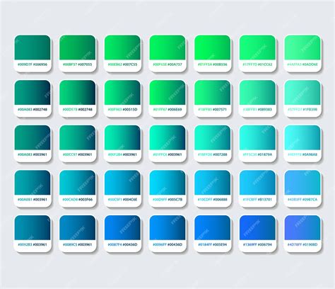 Bluish Green Color Chart