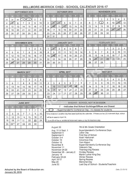 Bmchsd Calendar