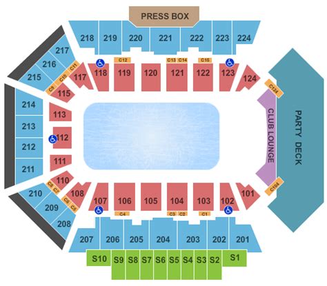 Standard Seating Map for concerts the BMO Harris Bank Center . Seating Map for Rockford IceHogs games at the BMO Harris Bank Center . ... Rockford, IL 61101 815-968-5222.