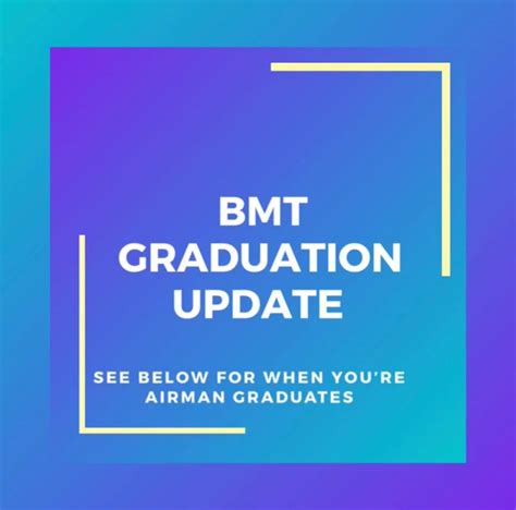Bmt graduation dates 2023. Basic Training Start Date Basic Training Graduation; March 21, 2023: May 11, 2023: March 28, 2023: May 18, 2023: April 4, 2023: May 25, 2023: April 11, 2023: June 1, 2023: April 18, 2023: June 8, 2023: April 25, 2023: June 15, 2023: May 2, 2023: June 22, 2023: May 9, 2023: June 29, 2023: May 16, 2023: July 6, 2023: May 23, 2023: July 13, 2023 ... 
