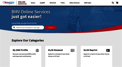 Bmvonline. BMV Online Services just got easier! Let us help you get from A to B Search Explore Our Categories. My BMV Profile. View your own personal BMV profile and important notifications DL/ID/CDL Renewal. Apply for a renewal of your driver license, ID card, or commercial driver license ... 