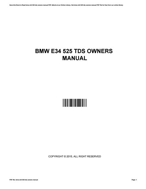 Bmw e34 525 tds service manual. - Manuale uso e manutenzione bmw x1.