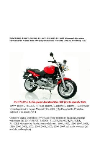 Bmw r1100rt 1994 2001 workshop service manual repair. - A guide book to highway 66.