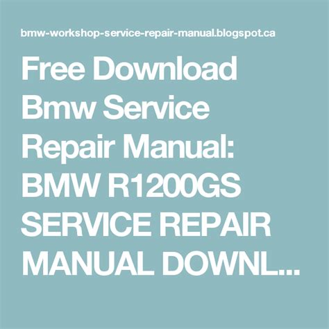 Bmw r1200gs workshop manual free download. - Addolcitore kinetico serie mach manuale di servizio.