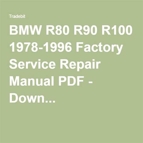 Bmw r80 r90 r100 1988 manual de servicio de reparación. - Welger baler manual 630 small bale.