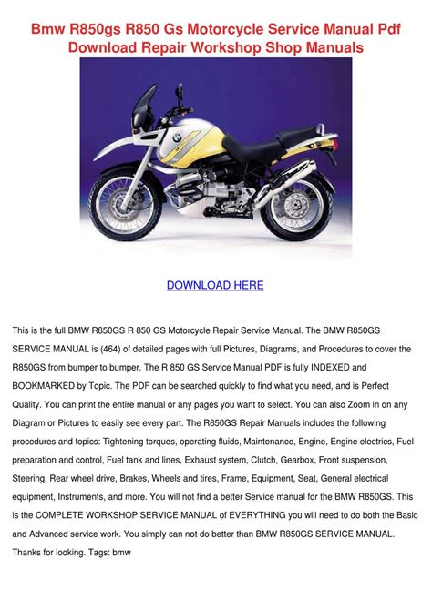 Bmw r850 r850gs 1995 repair service manual. - Peugeot 405 service repair manual 92 97.