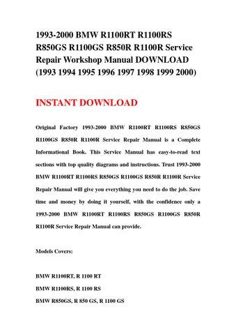 Bmw r850r r1100r service repair manual 1993 2000. - Power system analysis and design solutions manual.