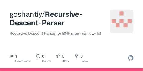Bnf recursive descent parser.  An array of a rule which is an array of terms.  Ba...