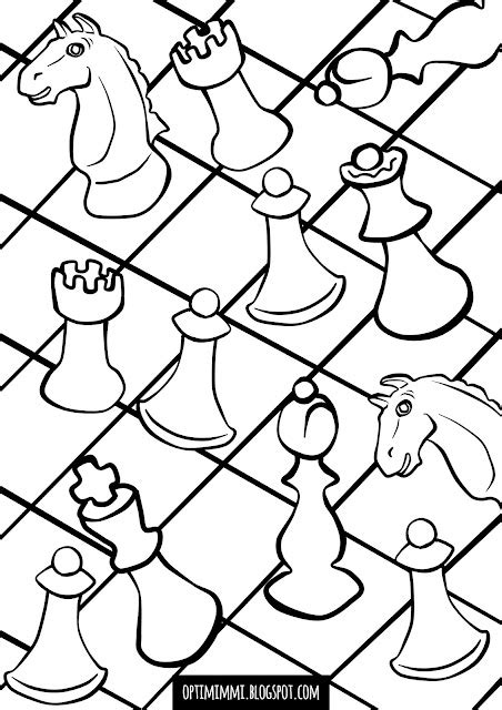 Board Chess Go Coloring Page