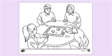 Board Game Colouring Page