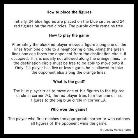 Board game instruction examples