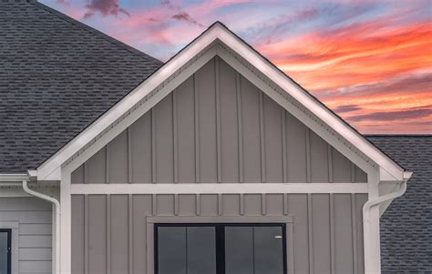 Board n batten siding. In this Single 12" Vertical Siding, a 10" board with a 2" batten creates a 12" panel with the industry's widest vinyl board span. Straight-edged 5/8" high battens provide for a sharp, carpented look, while 5/8" custom contoured foam provides strength, rigidity and increased r-value. This panel can substantially increase the overall thermal ... 