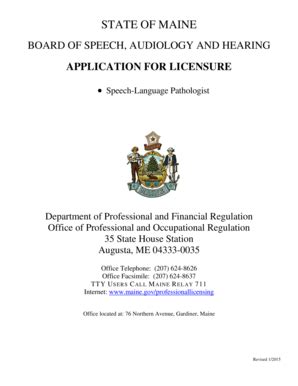 Board of Speech, Audiology and Hearing - Licensing - Maine