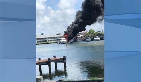 Boat fire erupts at Key Largo marina; No injuries reported