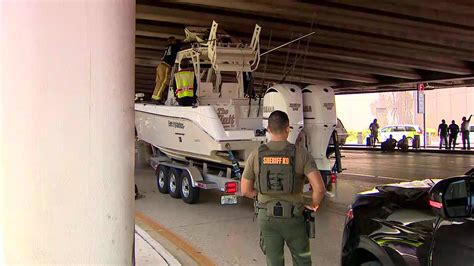 Boat on trailer makes a splash at FLL; no injuries reported