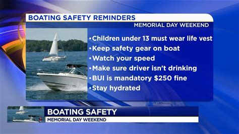 Boat safety reminders ahead of Memorial Day weekend