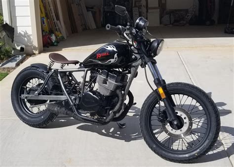 This is Toshiko, my 99 Rebel 250 Enduro Bobber. This is a modified 19