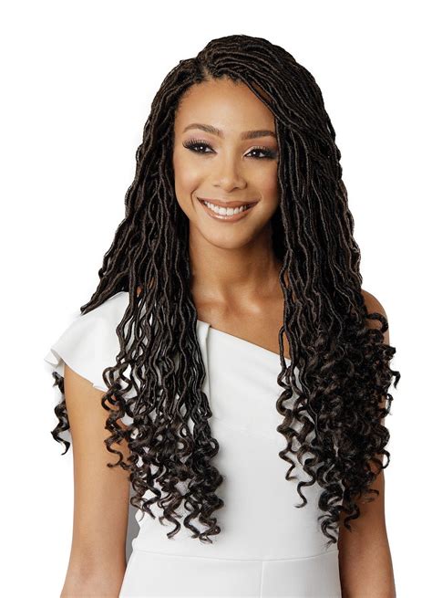 Bobbi Boss Nu Locs Boho Style in French Deep. The classis Nu Locs in its signature style and texture, now with a stunningly natural locs-to-curl transition. Embody your free spirit! Individually Hand Crafted Crochet Interlocking Soft &amp; Light Pre-Loop Hot Water Setting Flame Retardent 20" Length Color Shown: M 