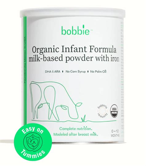 Bobbie organic formula. Bobbie selected Perrigo as its manufacturer due to its extensive history as the largest producer of organic infant formula in the U.S., with more than three decades of experience in supplying safe ... 
