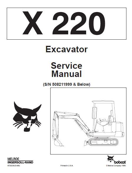 Bobcat 220 reparaturanleitung minibagger 508211999 verbessert. - Manuale di ricerche di mercato di esomar.