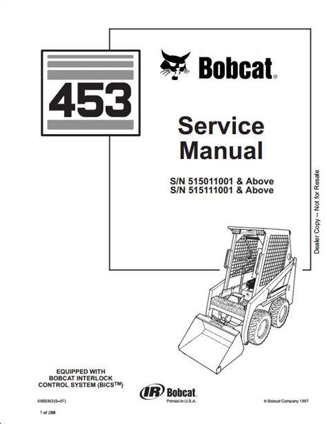 Bobcat 453 skid steer loader service repair workshop manual s n 515011001 above s n 515111001 above. - Hyosung rx 125 factory service repair manual free.