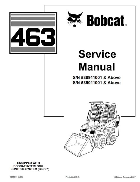 Bobcat 463 repair manual skid steer loader 538911001 improved. - Rccg north america sunday school manual.