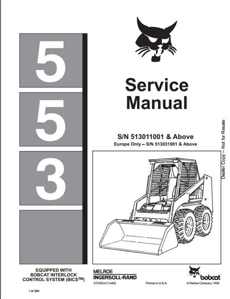 Bobcat 553 repair manual skid steer loader 513011001 improved. - Notas a la vida de santo domingo de silos.