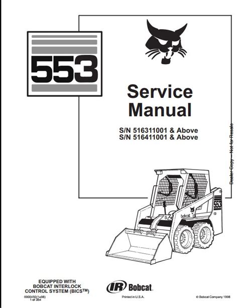 Bobcat 553 repair manual skid steer loader 516311001 improved. - Mercedes 450slc 1973 bis 1980 hersteller werkstatt reparaturhandbuch.
