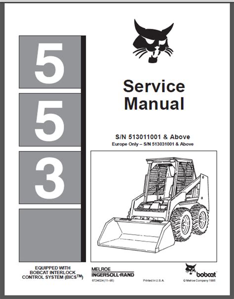 Bobcat 553 skid steer loader service repair workshop manual s n 513011001 above europe only s n 513031001 above. - Hhm lab manual by r v raikar.