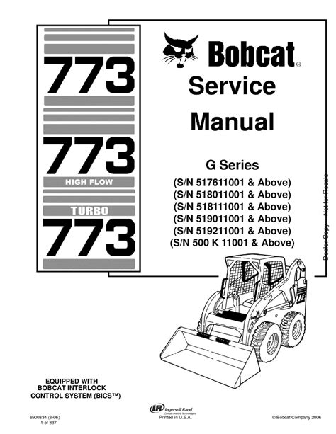 Bobcat 773 773h g series repair manual skid steer loader 517611001 improved. - Manuale officina piaggio x9 200 evolution.