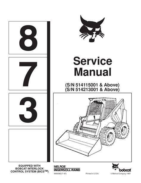 Bobcat 873 repair manual skid steer loader 514115001 improved. - 1954 ford jubilee tractor manual adjust lift.
