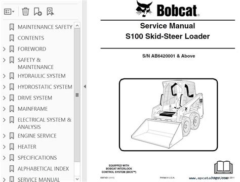 Bobcat S100 Skid-Steer Loader Service Repair Manual