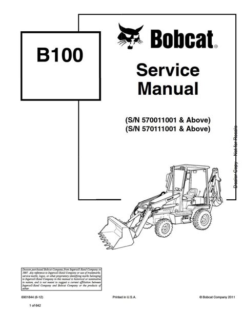 Bobcat b100 backhoe loader service manual. - Manuale di riparazione vw golf mk1.