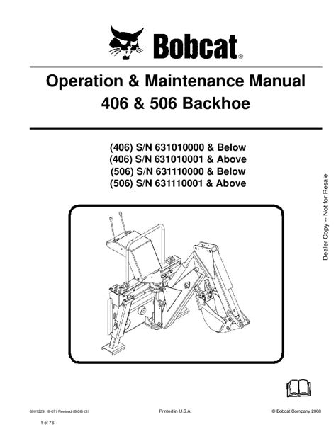 Bobcat backhoe attachment operation and maintenance manual. - Travel guide to the hawaiian islands by bob krauss.
